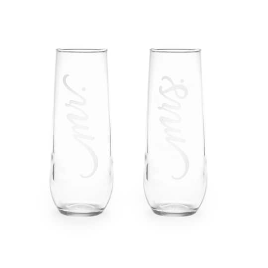 Hortense B. Hewitt Co. Mr & Mrs Stemless Champagne Flute | 5.75" x 2.25" | Michaels®